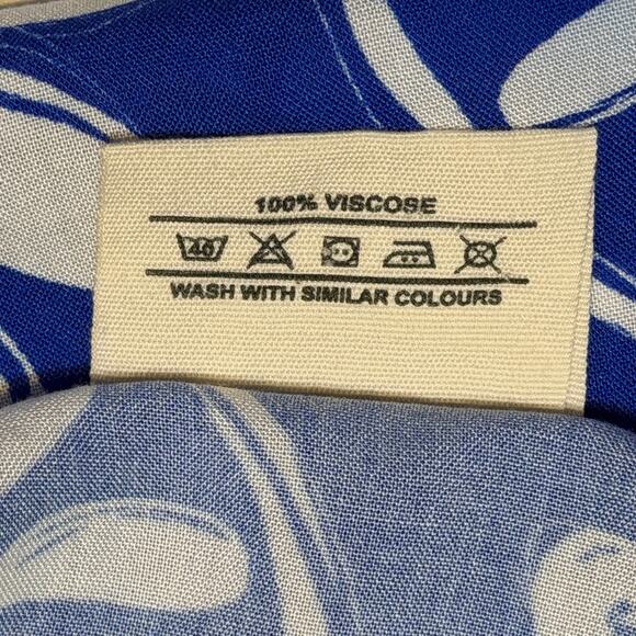 Aelia Anna Greek Print Kaftan Blue White Maxi Dress VNeck Resort Cruise One Size - Picture 9 of 9